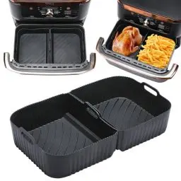 Produktbild: Silikoneinlagen Airfryer Zubehör Für Heißluftfritteuse Ninja Af500EU Af500EUCP 10,4L, Silikonform Für Heißluftfritteuse Zubehör, Silikoneinsatz Air Fryer Accessories Für Dual Zone Heißluftfritteuse