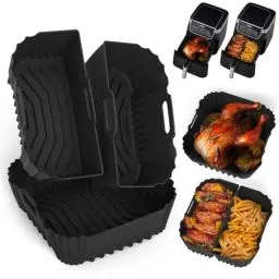 Produktbild: Silikonform Heißluftfritteuse, Airfryer Zubehör 3 Stück Silikon Einsatz Wiederverwendba Silikon Einsatz 22 * 23CM, für Cosori Turboblaze 6L/5,5L/6,2L/6,4L, PHILIPS NA230/00 6,2L, Ninja AF180EU