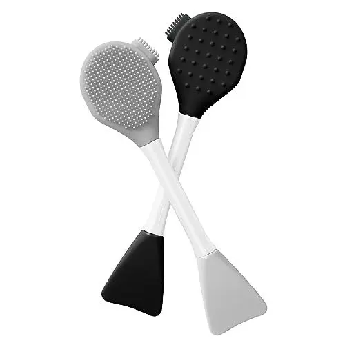Produktbild: Silikon-Gesichtsschrubber, 2 Stück Gesichtsreinigungsbürste, Gesichtsmaskenbürste mit weichem Ton-Gesichtsmasken-Applikator, zum Auftragen von Masken und Waschen Ihres Gesichts, für Grundierung,Creme