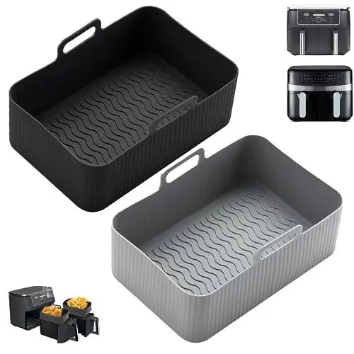 Produktbild: Airfryer Silikonform Groß für Ninja Foodi Max Dual Zone AF400EU 9.5L, Airfryer Zubehör für Double Stack XL SL400EU Heißluftfritteuse, Zubehör Heißluftfritteuse Air Fryer Accessories