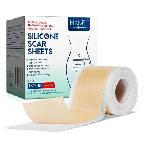 Produktbild: Silikon-Narbenblätter, medizinisches Silikon-Narbenband, schmerzlose Silikon-Entfernungsstreifen zur Narbenheilung, alle chirurgischen Schnitte, Kaiserschnitt, Keloid (1.6