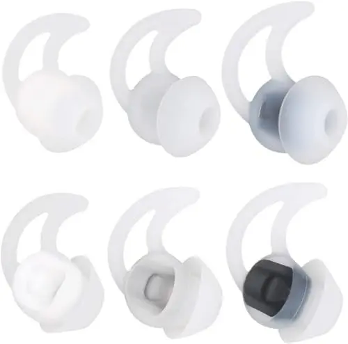 Produktbild: Silikon-Ohrstöpsel für Bose QuietControl 30, 3 Paar Ersatz-Ohrstöpsel in Schwarz, Größen S, M, L