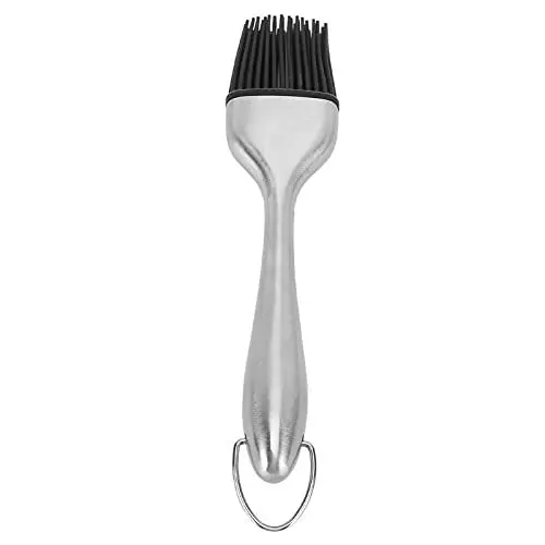 Produktbild: Silikonpinsel, Edelstahlgriff, Hochtemperaturbeständiger Back-Barbecue-Öl-Sauce-Pinsel Zum Backen, Grillen und Kochen (430 Hohlgriff-Rundkopftrompete)