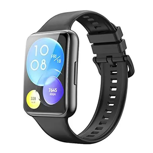 Produktbild: Silikon-Uhrenarmband Kompatibel mit Huawei Watch Fit 2, Verstellbares Smartwatch-Armband, Schnellverschluss-Armband, Ersatz-Smart-Uhrenarmbänder, Armband, Uhrenarmband für Damen (Schwarz)