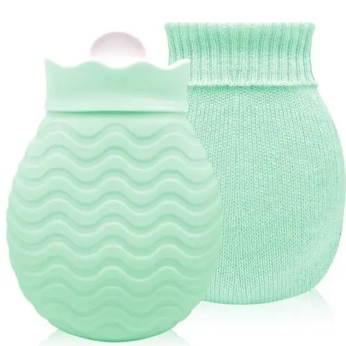 Produktbild: Silikon-Wärmflasche, 320ml kleine Heizkissen für Schmerzlinderung, Rücken, Nacken und Schultern, Mini-Wärmflasche, haltbar und tragbar, bestes Geschenk für Frauen, Kinder, Mädchen