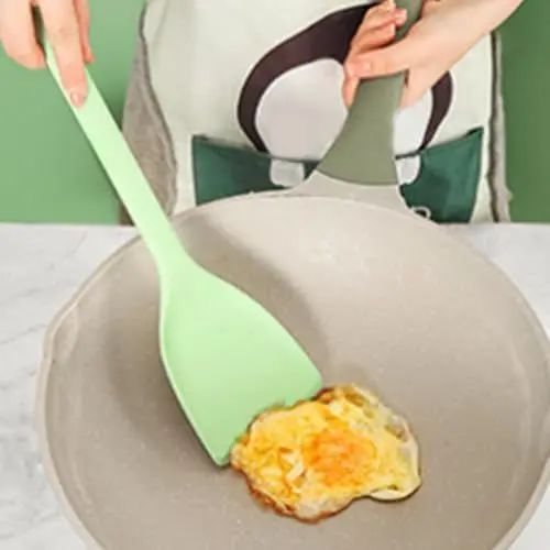 Produktbild: Silikon-Wok-Spatel, antihaftbeschichtete, geschlitzte Küchenspatel, Pfannenwender, antihaftbeschichtet, hitzebeständig, ergonomischer Griff, Küchenutensilien, (Solider Typ)