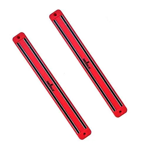 Produktbild: SiliSlick Magnetmesserhalter Wandleiste | Magnet Werkzeughalter | Magnetleiste für Küche, Garage, Bad, Künstlerbedarf oder Home Organizer (2 Rot)