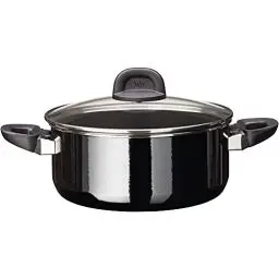 Produktbild: Silit Modesto Line Kochtopf groß 24cm, Nudeltopf mit Glasdeckel, Bratentopf Induktion 4,4l, Silargan Funktionskeramik, schwarz