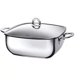 Produktbild: Silit Studio Bräter mit Deckel backofengeeignet, 29 x 29 x 10 cm, Schmortopf Induktion, Edelstahl beschichtet, Glasdeckel