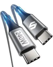 Produktbild: Silkland USB-C auf USB-C Kabel 3M 240W 48V/5A, USB-C Kabel PD 3.1 & QC4.0, Schnell Ladekabel USB-C für iPhone15 Pro Max, MacBook Pro/Air, Laptops, iPad Pro/Air, Samsung S23 UltraS22, Pixel, Galaxy Tab