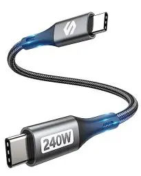 Produktbild: Silkland USB-C auf USB-C Kabel Kurz 30cm 240W, 48V 5A USB-C Kabel PD 3.1 QC4.0, Schnellladekabel USB-C Kurz für Powerbank, MacBook Pro/Air, Laptops, iPad Pro, iPad Air, Samsung S23 S22 S21, Pixel 7