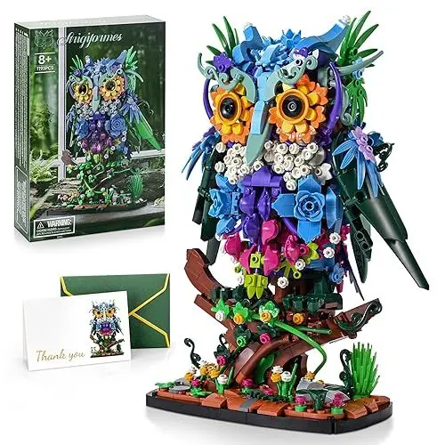 Produktbild: Sillbird Eule Bauspielzeug, Home und Zimmer-Deko mit Blumen, Eagle Botanische Sammlung, Kreative Geschenke für Erwachsene und Kinder ab 8 Jahren (1193 Stück)