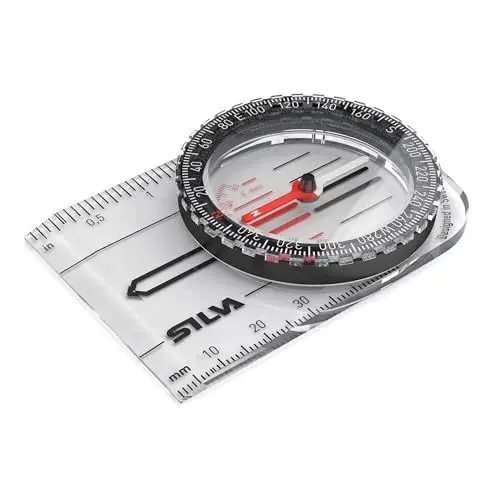 Produktbild: Silva Kompass Outdoor - Kartenkompass Starter 1-2-3 Black - Für Anfänger & Kinder - Messskalen in mm & Zoll - Kompass Kinder Outdoor - Wanderkompass & Marschkompass