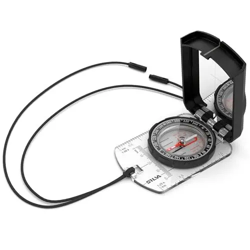 Produktbild: Silva Kompass Outdoor - Spiegelkompass Ranger S Black - Peilkompass für Lange Entfernungen - Marschkompass Drehbarem Kompassgehäuse - Skala 1:25k & 1:50k - Kompass Militär Wanderkompass Sichtkompass