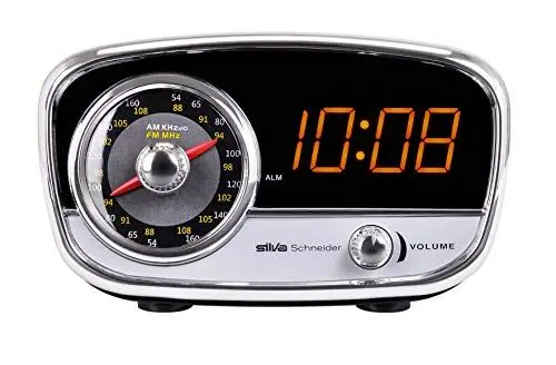Produktbild: Silva Schneider UR 1967 UKW Radiowecker mit LED Anzeige, AUX, UKW, Schwarz