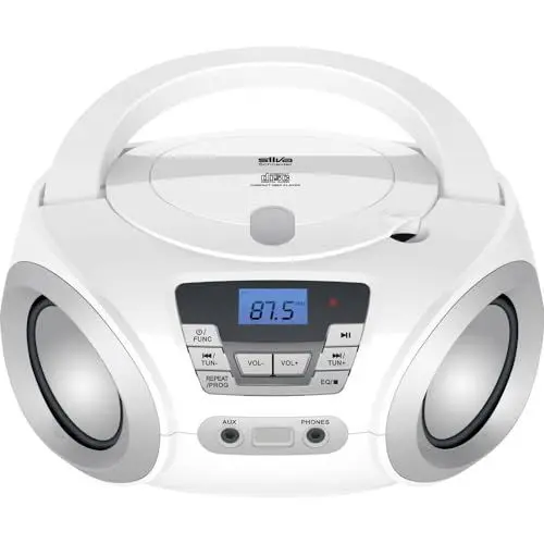 Produktbild: Silva-Schneider 1901849 PCD 19.1 UKW Radio, CD Player, AUX, Netz- und Batteriebetrieb, Weiß