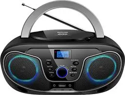 Produktbild: Silva-Schneider 1901850 MPC 19.4 UKW Radio mit CD-Player, AUX, USB, Schwarz/Silber