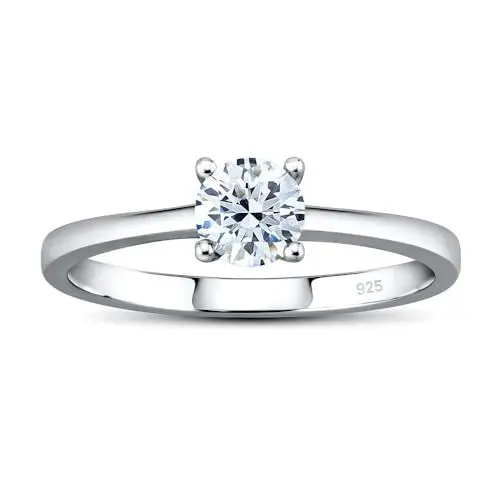 Produktbild: SILVEGO Verlobungsring MADISON 925 Sterling Silber rhodiniert mit Swarovski Zirconia, nickelfreier und hypoallergener Solitärring hochwertige Qualität