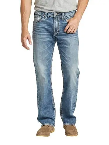 Produktbild: Silver Jeans Co. Herren Zac geradem Bein Jeans, Klassisches Dunkles Indigo, 36W / 36L