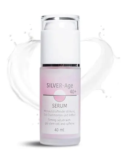 Produktbild: Silver-Age 40+ Serum Augencreme unterstützend gegen Falten und Augenringe für Frauen (40ml) - Nachtregeneration und Augenringe entfernen mit Hyaluronsäure, Arganöl und Silberlösung