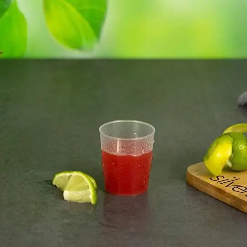 Produktbild: silverkitchen 100 Stück Plastik Schnapsgläser 2cl - bruchsichere Mehrwegbecher aus Hartplastik, Schnapsbecher mit Eichstrich, Shotgläser Made In Germany