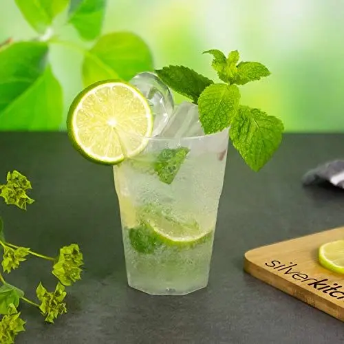 Produktbild: silverkitchen 100x Cocktailbecher 200ml Mehrweg - Plastikbecher 0,2 Liter, Trink Becher Set Plastik Mehrweg, Plastikbecher Spülmaschinenfest, Transparent klar, Made in Germany