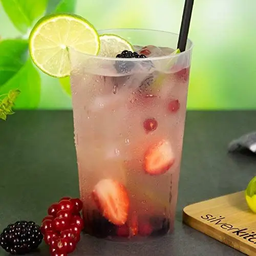 Produktbild: silverkitchen 100x Partybecher 500ml Kunststoff Mehrweg - Wiederverwendbare Plastikbecher Spülmaschinenfest, Getränkebecher 0,5 Mehrweg, Transparent Klar, Made in Germany