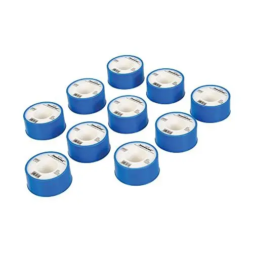 Produktbild: Silverline 905866 PTFE-Gewindedichtungsband, 10er-Pack, weiß, 19 mm x 12 m