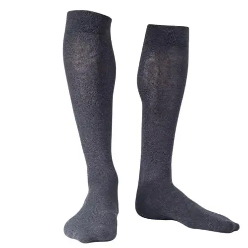Produktbild: Silverline Thrombosestrümpfe für Flug Stützstrümpfe Kniestrumpfe für Damen und Herren Kompressionsstrümpfe (Grau, L (41-43))