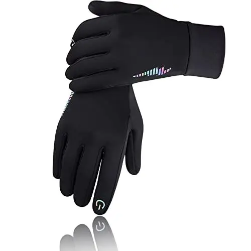 Produktbild: SIMARI Kinder Handschuhe Thermo Winterhandschuhe Fahrradhandschuhe Laufhandschuhe Anti-Rutsch Touch Screen Skifahren Outdoor Sport für mädchen Jungen 2-11 Jahre SMRG106 (Schwarz L)