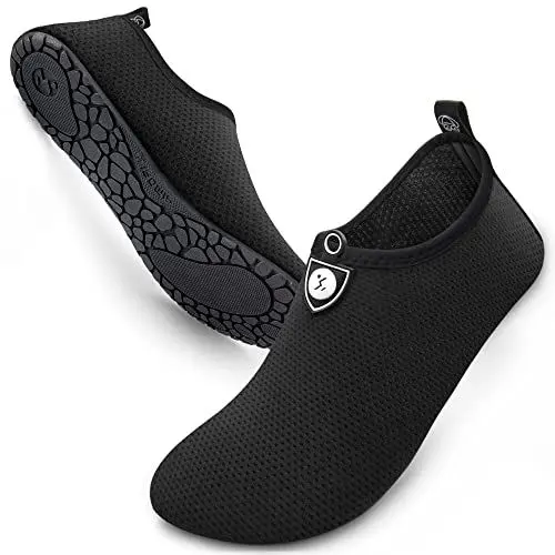 Produktbild: SIMARI Wasserschuhe Damen und Herren, schnelltrocknend, Barfuß, für Outdoor, Strand, Schwimmen, Sport, Yoga, Schnorcheln 202 dot Black, EU 40/41, SWS001