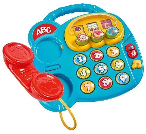 Produktbild: Simba 104010016 - ABC buntes Telefon, Babyspielzeug, Drehbilderdisplay, Melodie, Spieltelefon, Lerntelefon, mit verschiedenen Sounds, 20cm, Motorik, Kleinkind, ab 6 Monaten