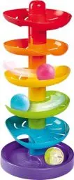 Produktbild: Simba 104010053 - ABC Regenbogen Kugelturm, Rollbahn, Kugelbahn, Babyspielzeug, 5 Bunte Ebenen, 1 Basis, 3 Bälle, 40cm, ab 12 Monaten, Motorikspielzeug
