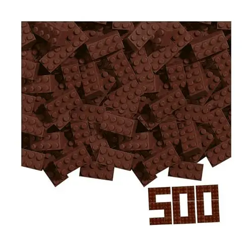 Produktbild: Simba 104114548 - Blox, 500 braune Bausteine für Kinder ab 3 Jahren, 8er Steine, im Karton, hohe Qualität, vollkompatibel mit vielen Anderen Herstellern