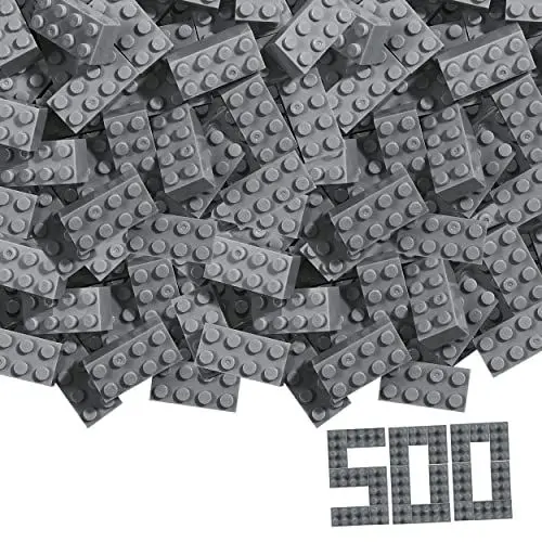 Produktbild: Simba 104114549 - Blox, 500 graue Bausteine für Kinder ab 3 Jahren, 8er Steine, im Karton, hohe Qualität, vollkompatibel mit vielen anderen Herstellern, Grau
