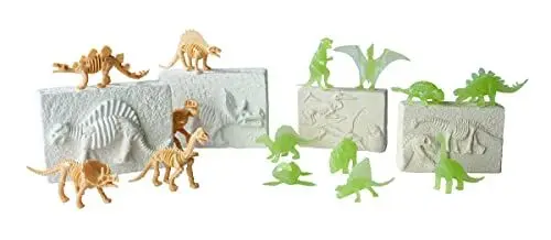 Produktbild: Simba 104342552 - Großes Dino Ausgrabungsset, 4 Dinosaurier Skelette zum Ausgraben, 2x mit Glow in the Dark Effekt, 6-8cm, mit Werkzeug, ab 3 Jahren