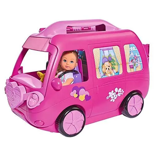 Produktbild: Simba 105733275 - Evi Love Ferienspaß Wohnmobil, Aufklappbares Wohnmobil, Mit über 40 Teilen, Puppe 12cm