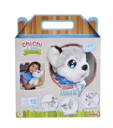 Produktbild: Simba 105890050 - ChiChi LOVE Happy Husky (30 cm) - interaktiver Spielzeug-Hund für Kinder ab 3 Jahre, süßes Kuscheltier mit DEUTSCHER Sprachsteuerung (12 Funktionen) & Sound inkl. Batterien