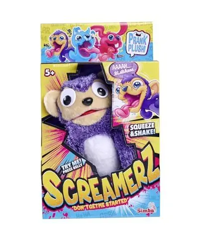 Produktbild: Simba 105953333 ScreamerZ AFFE „Monkey Madness“ mit Sound - witziges Kuscheltier mit Schrei-Geräuschen - Plüschfigur für Kinder ab 5 Jahre, ca. 30 cm, lila