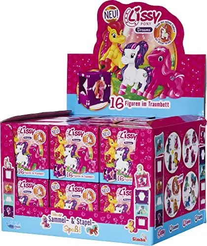 Produktbild: Simba 105953583 - Lissy Pony Dreams, Pferde zum Sammeln, 16-Fach Sortiert, es Wird nur EIN Artikel geliefert, mit Traumbett, Sammelfigur 5cm, ab 3 Jahren