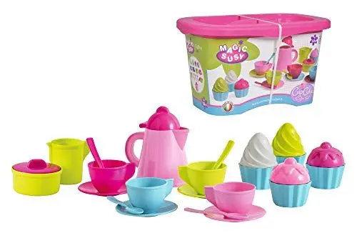 Produktbild: Simba 107102626 - Cupcake Service, 24 Teile, Sandspielzeug, Puppenküche, Kanne 13cm, Teetassen, Sandformen, Sandkuchen, ab 3 Jahren