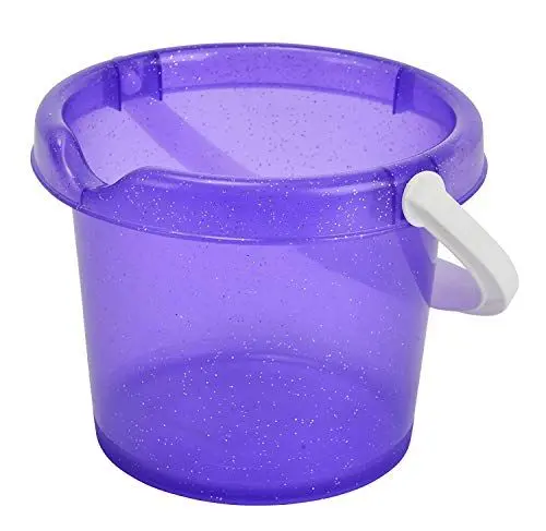 Produktbild: Simba 107106529 - Baby Eimer, es Wird nur EIN Artikel geliefert, Glitzerdekor, Höhe 11cm, Durchmesser 14cm, Sandkasten, Sandspielzeug
