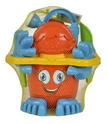 Produktbild: Simba 107113021 - Eimergarnitur mit Füßen, Sandspielzeug, Sandkasten, Wasserspielzeug, 11 Teile, Rechen, Gießer, Schaufel, 15cm, es wird nur ein Artikel geliefert