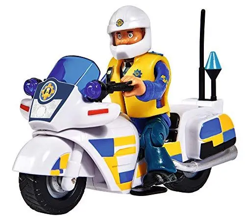 Produktbild: Simba 109251092 - Feuerwehrmann Sam Polizei Motorrad, mit Malcolm Figur, mit Zubehör, Staffel 12, ab 3 Jahren