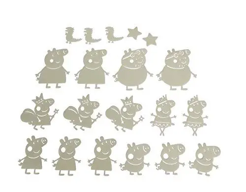 Produktbild: Simba 109262387 - Peppa Pig Glow in the Dark Set, verschiedene Charaktere und Formen, 20 Teile, ab 3 Jahren, Kinderzimmerdeko, Wand Deko