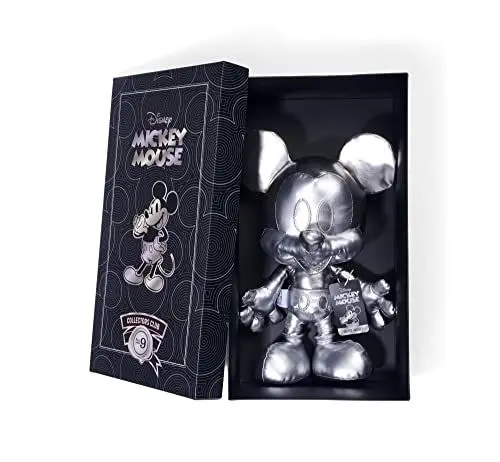 Produktbild: Simba 6315870308 - Disney Silver Mickey Mouse, Sammler Plüschtier in Geschenkbox, Nr. 9 der Kollektion von 12, Amazon Exclusiv, 35cm Plüschfigur, Sammlerstück, ab den ersten Lebensmonaten geeignet