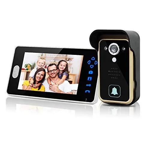 Produktbild: SIMBAILAI 7 Zoll Drahtlose Video Türsprechanlage Türklingel Intercom System,Außenbereich IP55,Bewegungssensor(PIR), Snapshot,Nachtsicht, Kabellose Video Gegensprechanlage mit Kamera