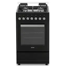 Produktbild: Simfer FS 5031-1 Schwarz, 50 cm Standherd, Gaskochfeld mit Elektro-Backofen, 48 Liter Garraum | Grillfunktion, Mechanischer Timer, Elektrische Taktfunkenzündung…
