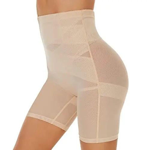 Produktbild: SIMIYA Bauchweg Unterhose Damen Shapewear Hohe Taille Unterwäsche Figurenformend Miederhose Bauchkontrolle Body Shaper Leggings Miederpants für Frauen(Beige, M)