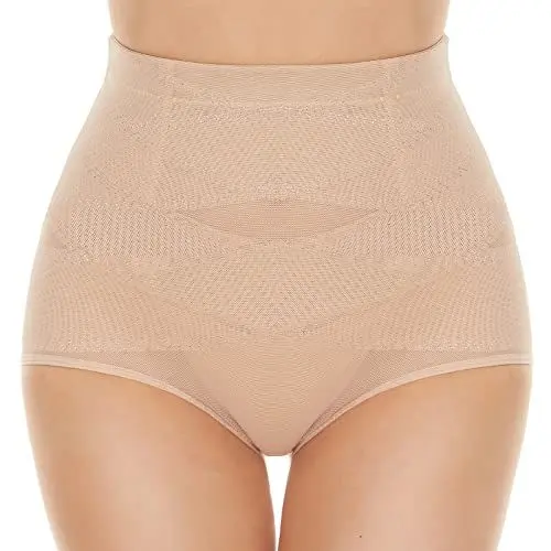 Produktbild: SIMIYA Damen Shapewear Unterhose Bauchweg Miederhose hoher Taille Unterwäsche Bauchkontrolle Miederpant weicher und bequemer Body Shaper für Frauen (Beige, M)